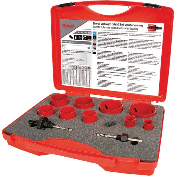 Rothenberger Plumber Hole Saw Kit 11 Pc, 3/4 to 21/2" Dia MSC