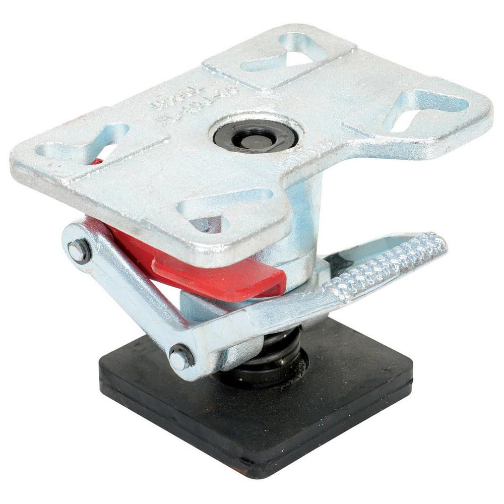 Floor Locks; Top Plate Size: 4.5 x 6.5 in ; Attaching Bolt Size: 0.38in ; Top Plate Thickness: 0.38in ; Maximum Height: 8in ; Color: Silver ; Material: Steel