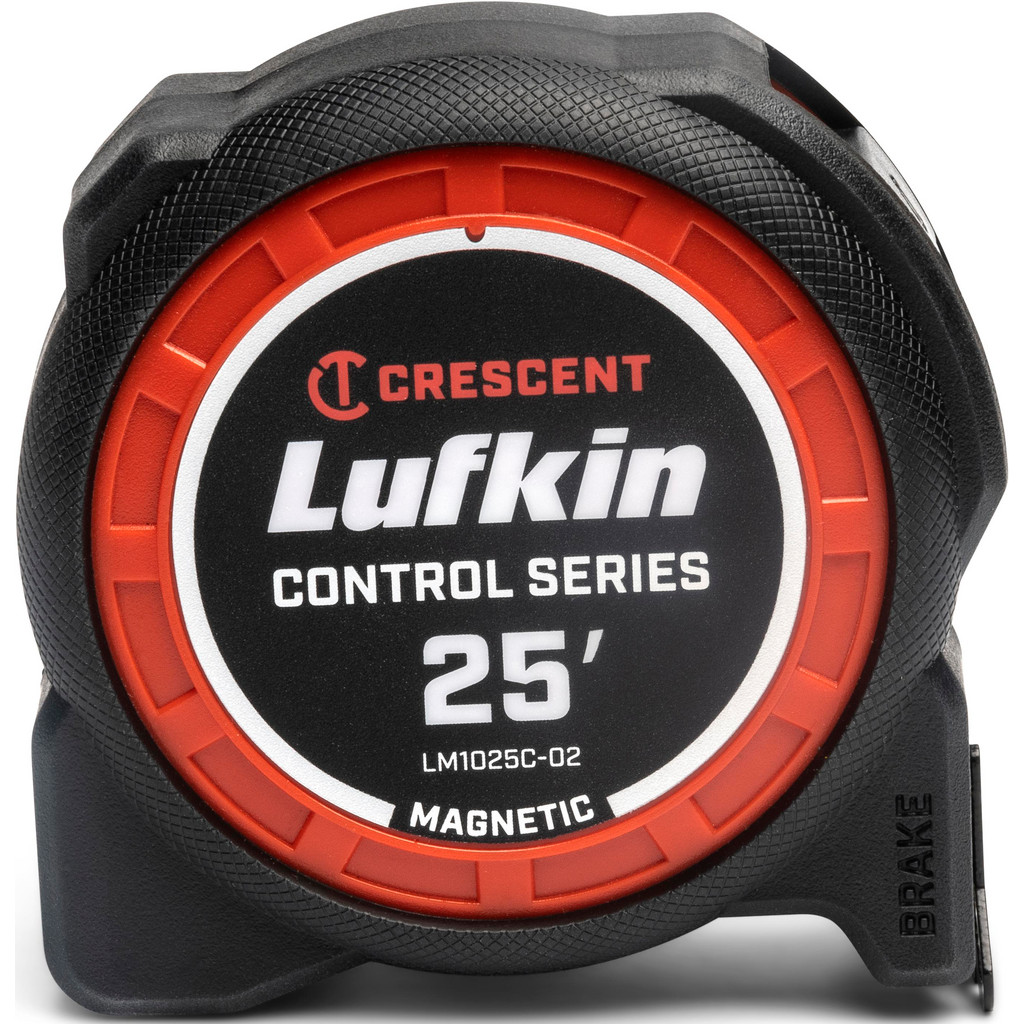 Lufkin 1-3/16" x 25' Magnetic CONTROLTOUCH Tape Measure - Quick read fractional markings along blade for immediate identification of measurements