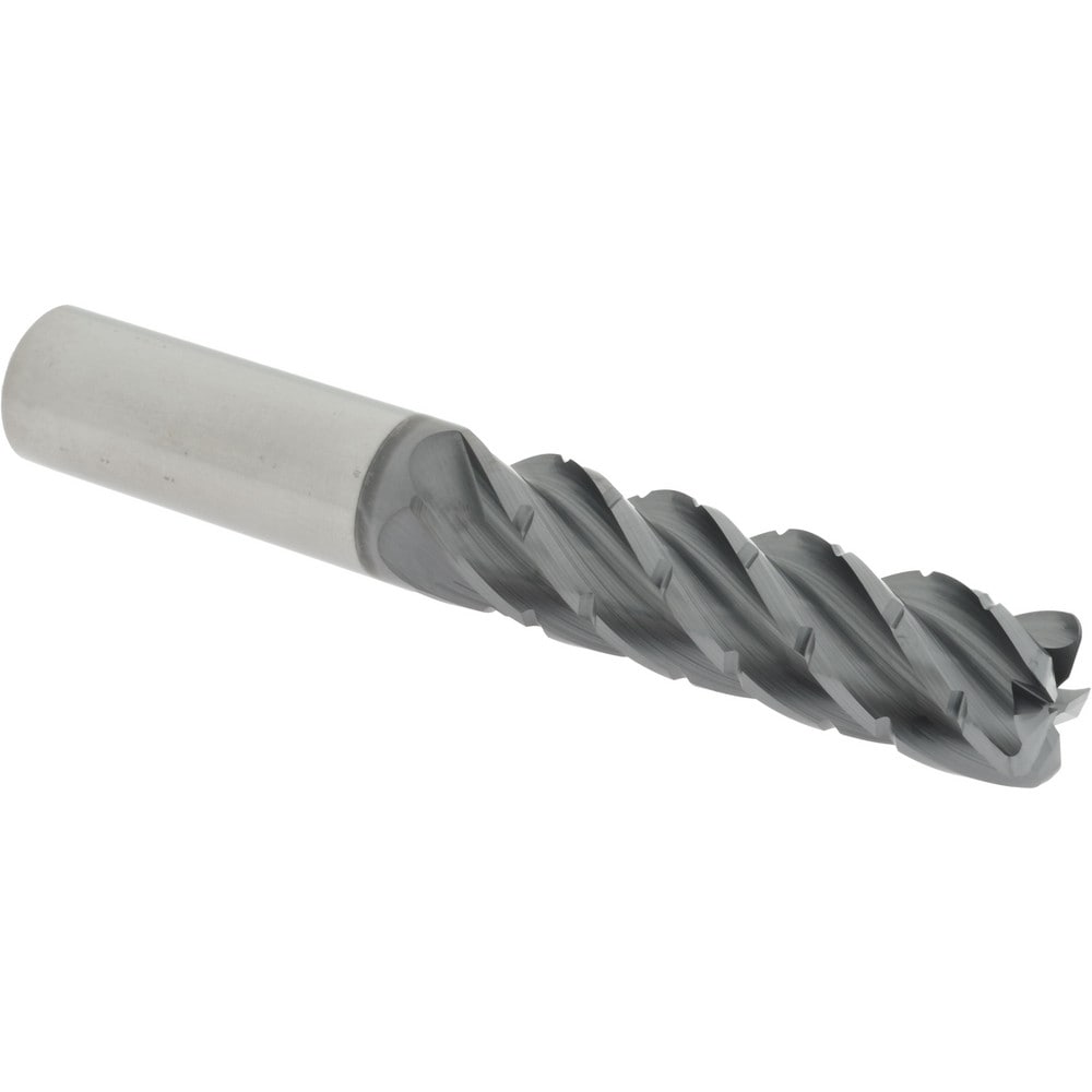 Corner Radius End Mill: 3/4" Dia, 2-3/4" LOC, 38 deg Helix, Corner Radius End, Centercutting Series HS