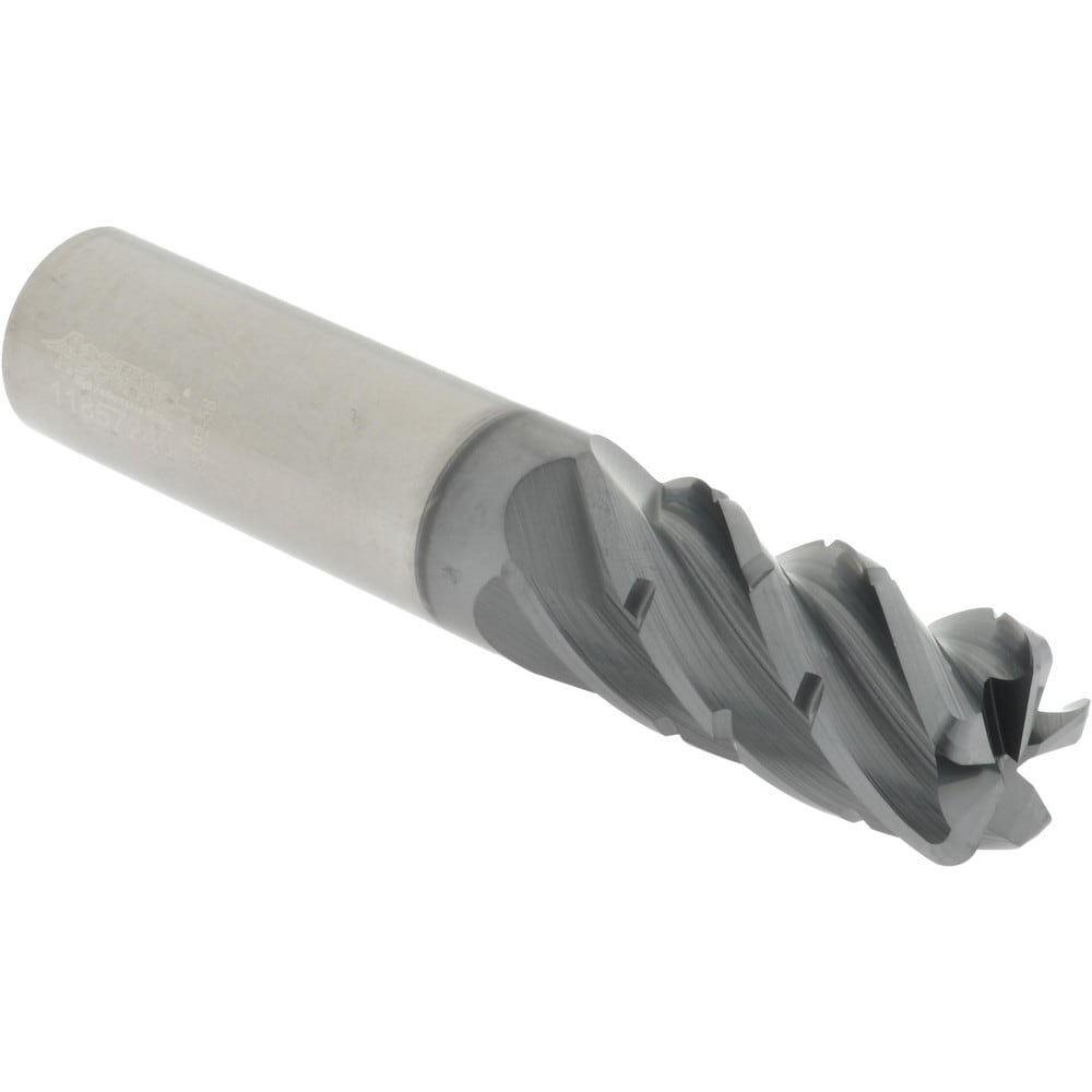Corner Radius End Mill: 3/4" Dia, 1-5/8" LOC, 38 deg Helix, Corner Radius End, Centercutting Series HS