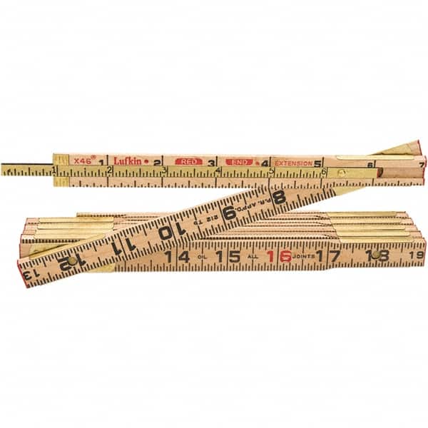 Lufkin TX46N Folding Rules; Graduation (Inch): 1/16 ; Material: Wood ; Width (mm): 5/8 ; Width (Inch): 5/8 ; Color: Brown ; PSC Code: 5210 