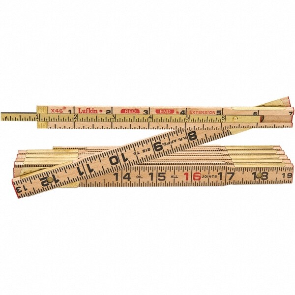 Lufkin HX46N Folding Rules; Graduation (Inch): 1/16 ; Material: Wood ; Width (mm): 5/8 ; Width (Inch): 5/8 ; Color: Brown ; PSC Code: 5210 Image