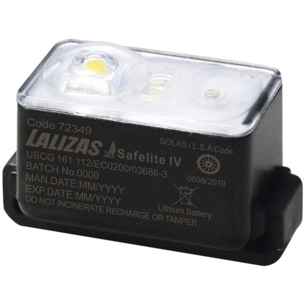 Flotation Device Accessories; Type: Lifejacket Light ; For Use With: Any type of Lifejacket ; Additional Information: Lifejacket Led Flashing Light "Safelite Iv", On-Off, Water Activated, Solas/Med, Uscg Approved