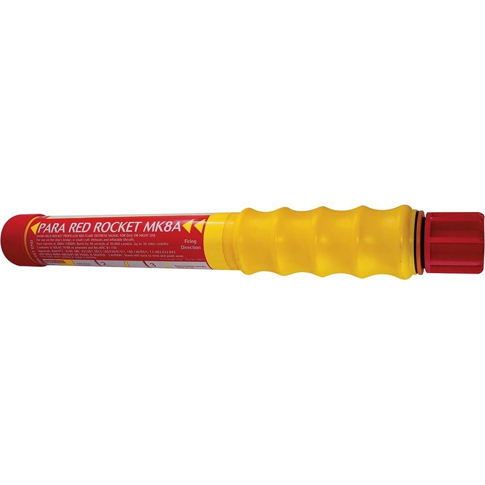 Flotation Device Accessories; Type: Parachute Signal Rocket ; For Use With: Search & Rescue ; Additional Information: Pains Wessex Parachute Red Rocket, Mk8ALight Burn Time Minimum 40 SDot Metal Container Required For Transfer Of Flares