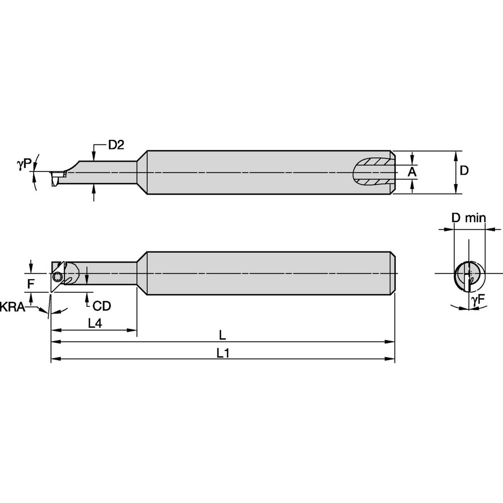 Widia - Indexable Boring Bar: CSPI25050010R, 0.36