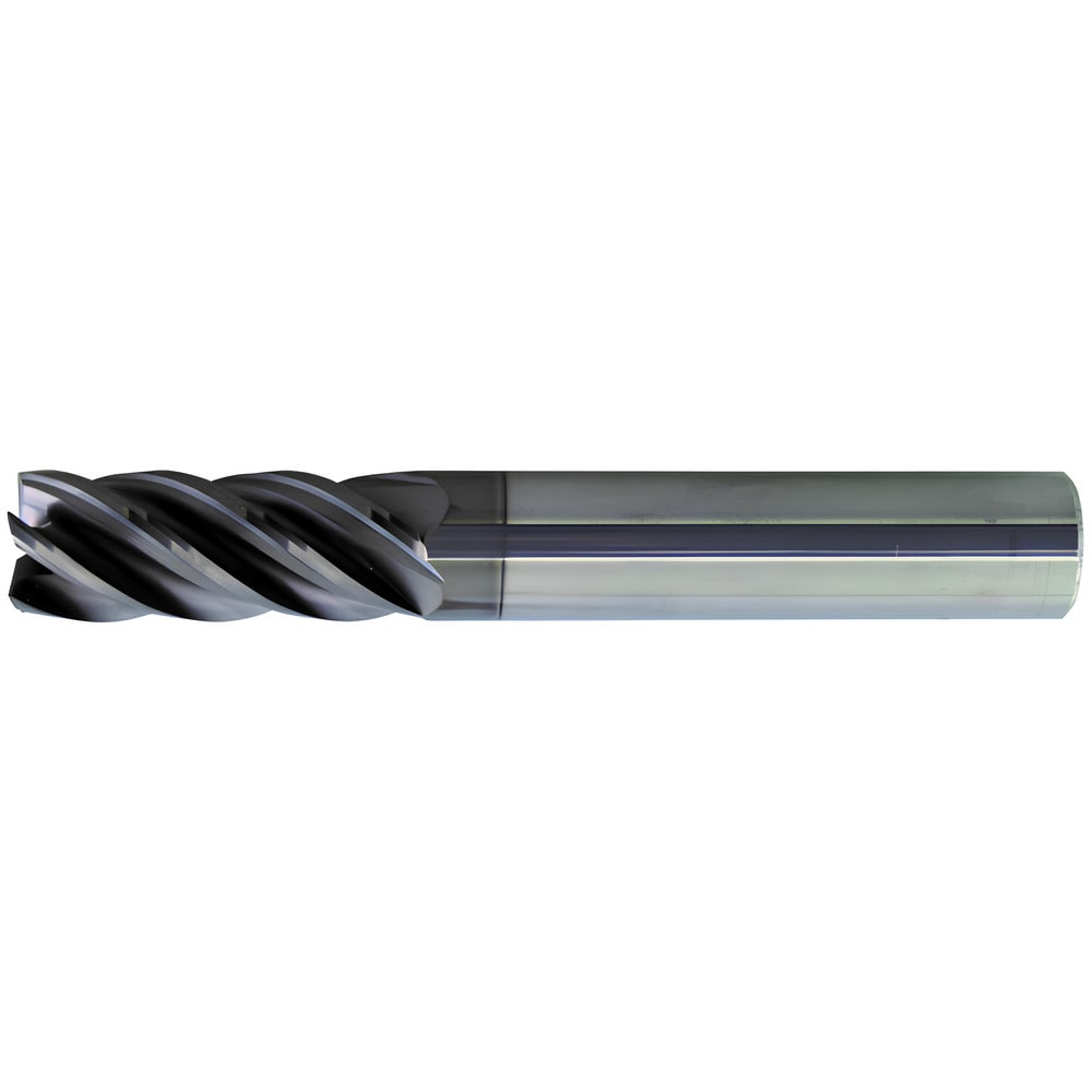 Corner Radius End Mill: 3/8" Dia, 1-1/4" LOC, 5 Flutes