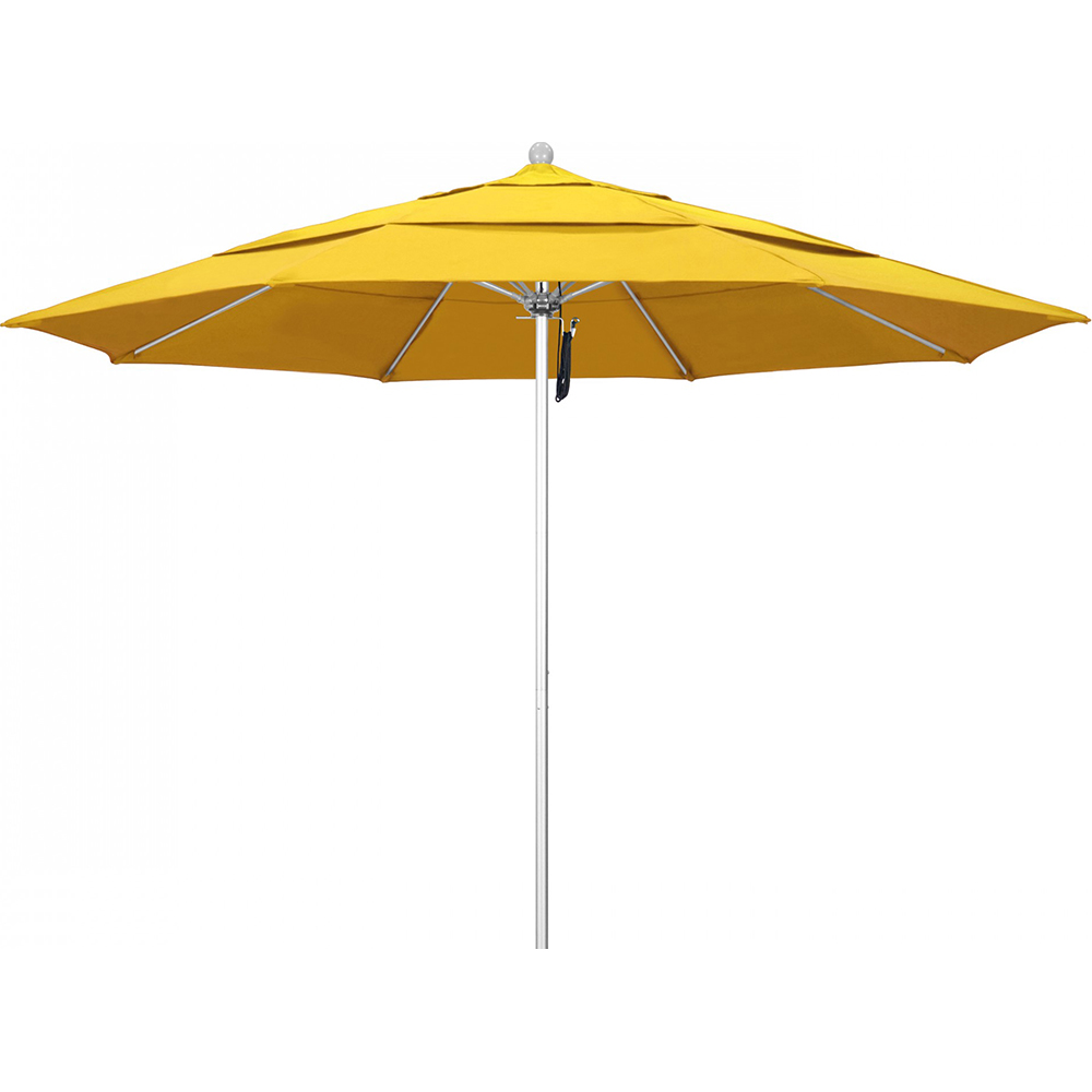 California Umbrella Patio Umbrellas; Fabric Color Lemon Yellow; Frame Material Aluminum