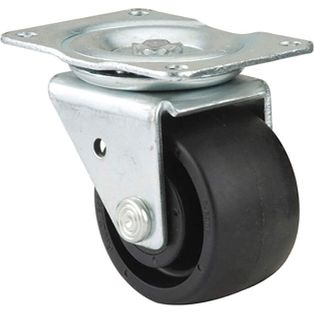 Swivel Top Plate Caster: Nylon, 3" Wheel Dia, 1,000 lb Capacity, 4-1/8" OAH