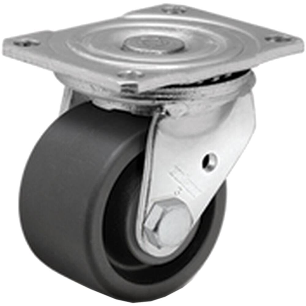 Swivel Top Plate Caster: Nylon, 3" Wheel Dia, 2-1/2" Wheel Width, 1,200 lb Capacity, 4-1/8" OAH