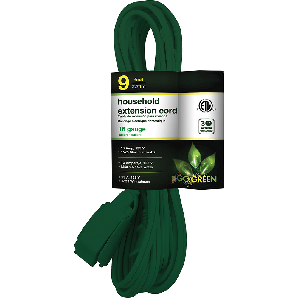 GoGreen Power Power Cords Cord Type Extension Cord Overall Length Feet 9 Cord Color Green Amperage 13 7Pack Part GG24519 GoGreen Power Power Cords Cord Type Extension Cord Overall Length Feet 9 Cord Color Green Amperage 13 7Pack Part GG24519