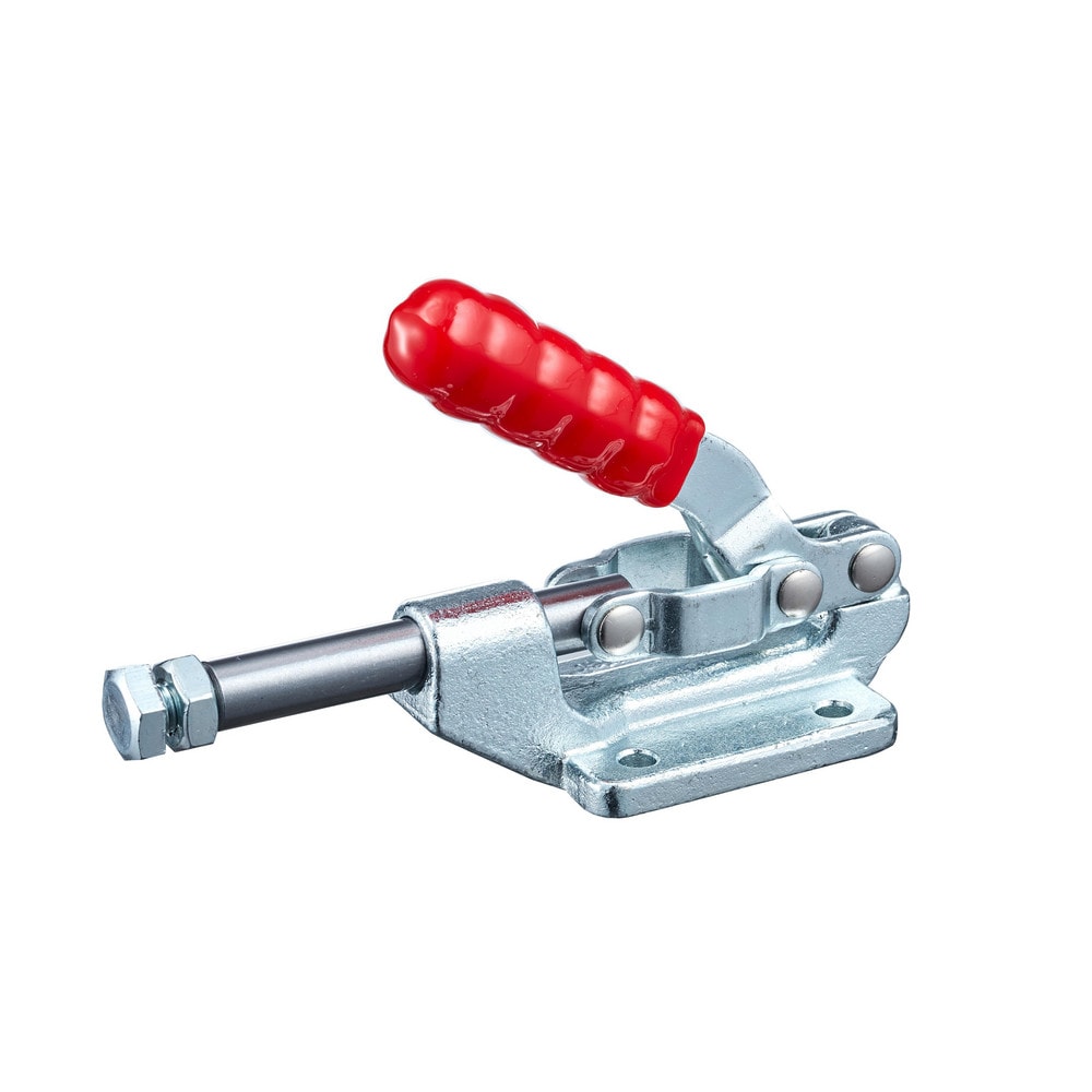 Standard Straight Line Action Clamp: 600 lb Load Capacity, 1.252" Plunger Travel, Flanged Base, Steel