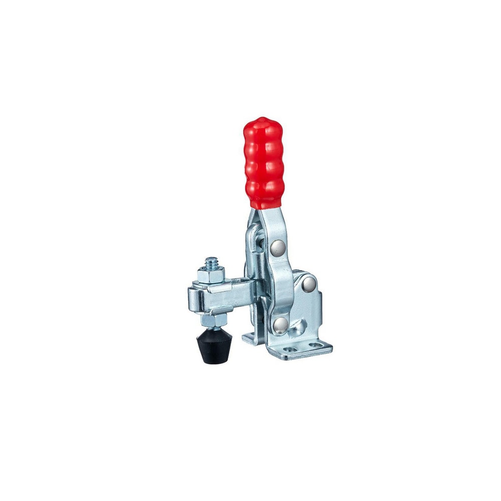 Manual Hold-Down Toggle Clamp: Vertical, 200 lb Capacity, U-Bar, Flanged Base