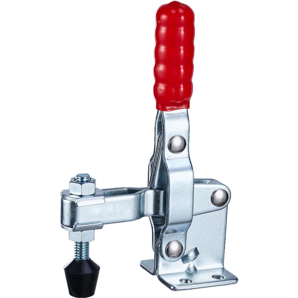 Manual Hold-Down Toggle Clamp: Vertical, 397 lb Capacity, U-Bar, Flanged Base