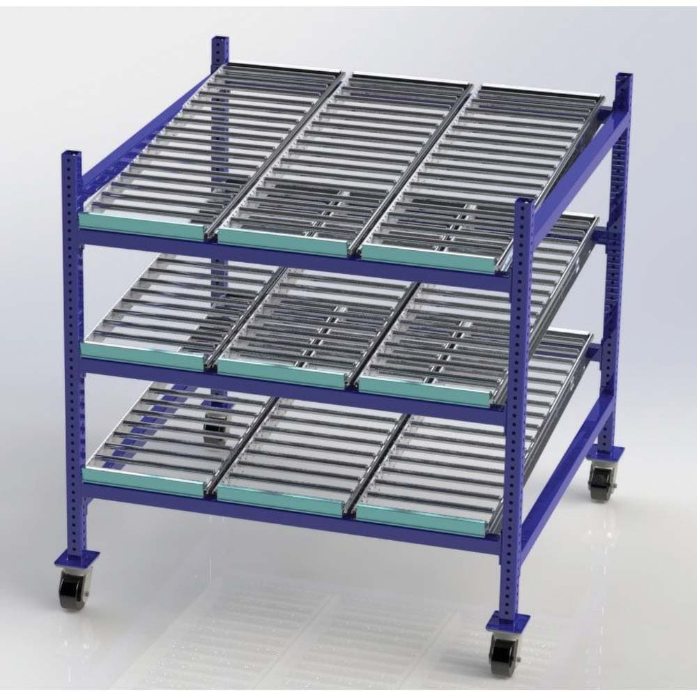 UNEX Manufacturing - 12 Gauge Mobile Gravity Shelving: | MSC Direct