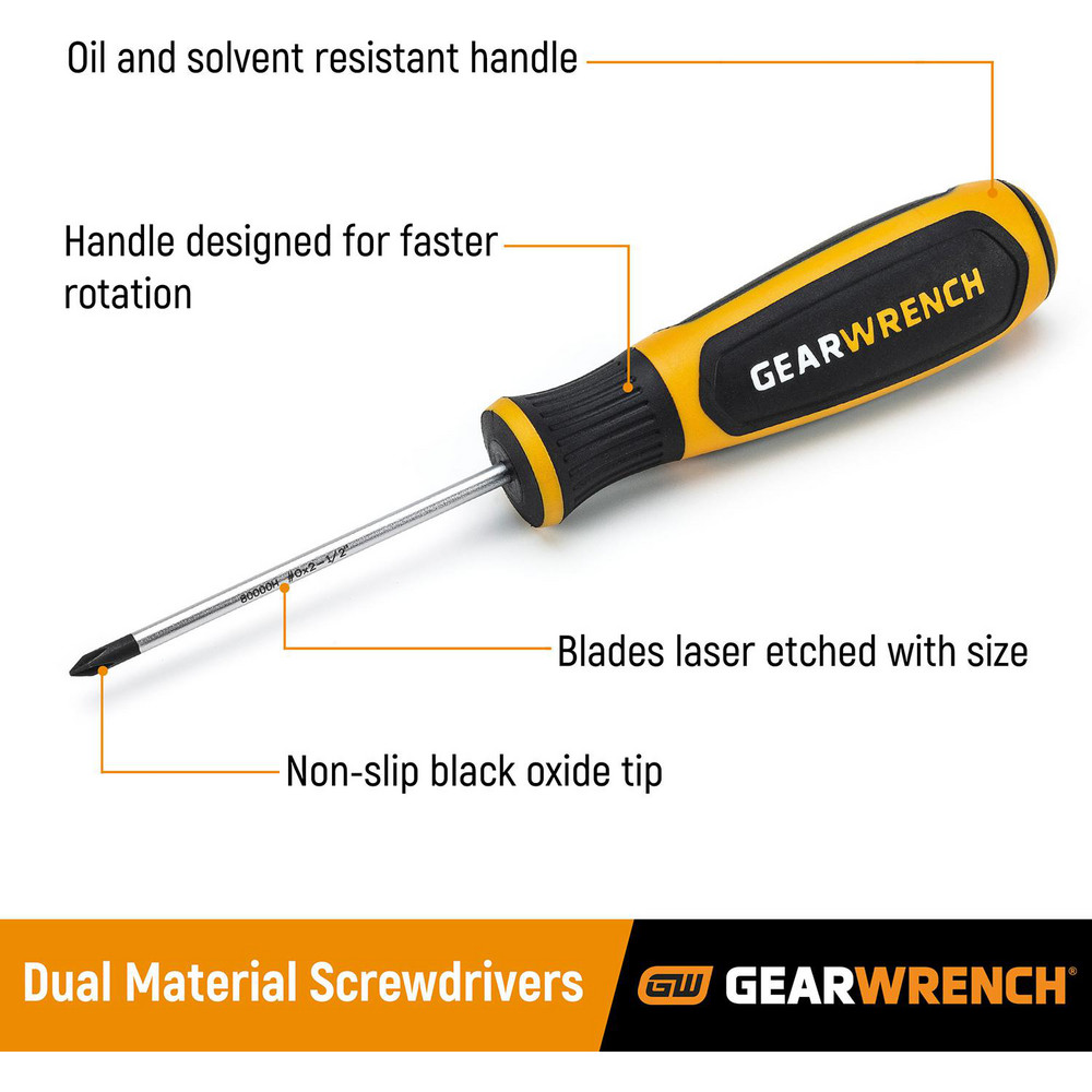 GEARWRENCH Screwdriver Sets; Screwdriver Types Included Phillips