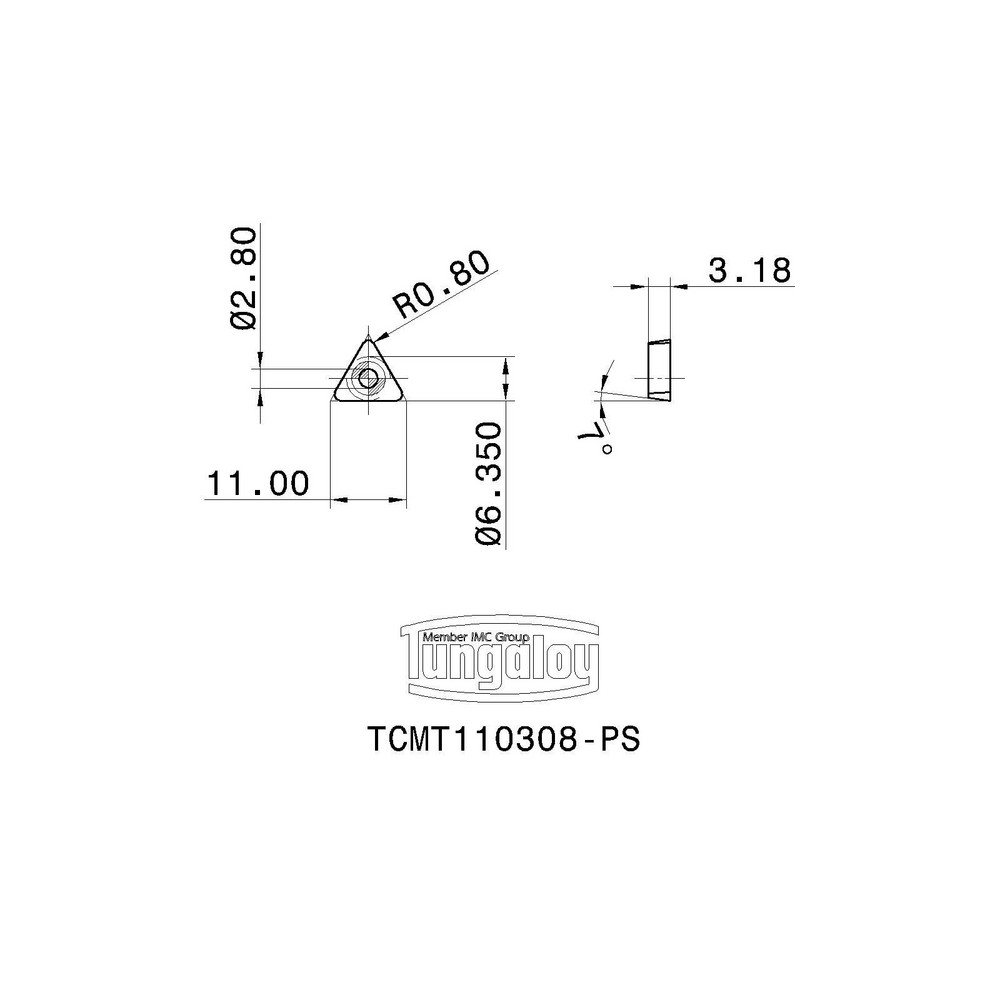 Tungaloy - Turning Insert: TCMT110308-PS T9215, Carbide | MSC Direct