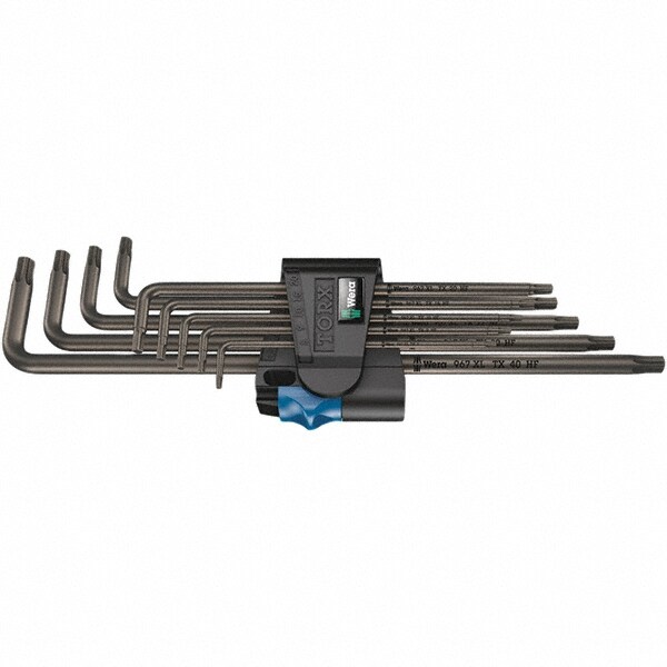Torx Key Set: 9 Pc, L-Handle, T8 to T40