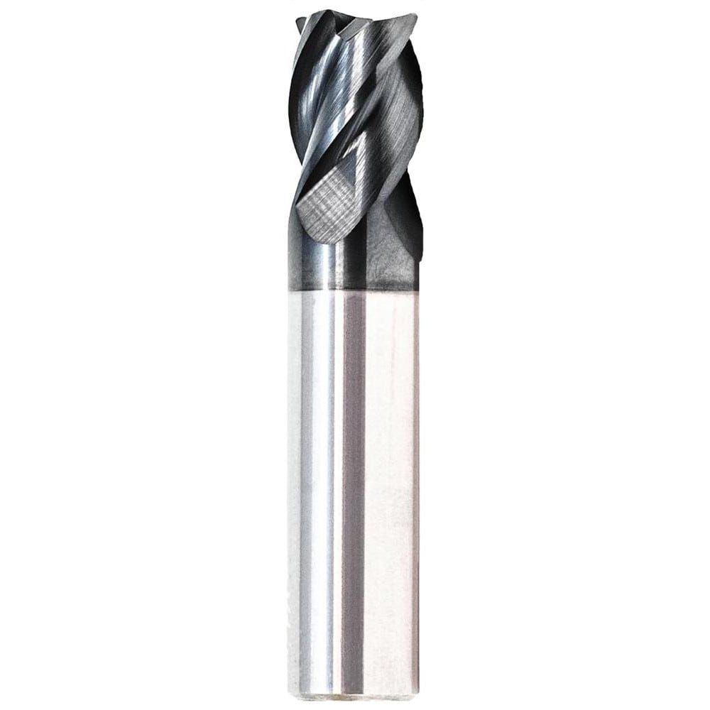 Corner Radius End Mill: 1/2" Dia, 2" LOC, 0.03" Radius, 4 Flutes, Solid Carbide