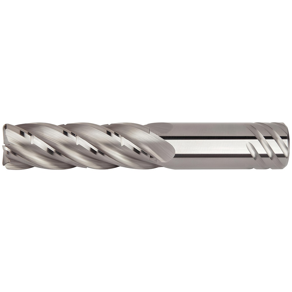 Corner Radius End Mill: 1" Dia, 3" LOC, 0.03" Radius, 5 Flutes, Solid Carbide
