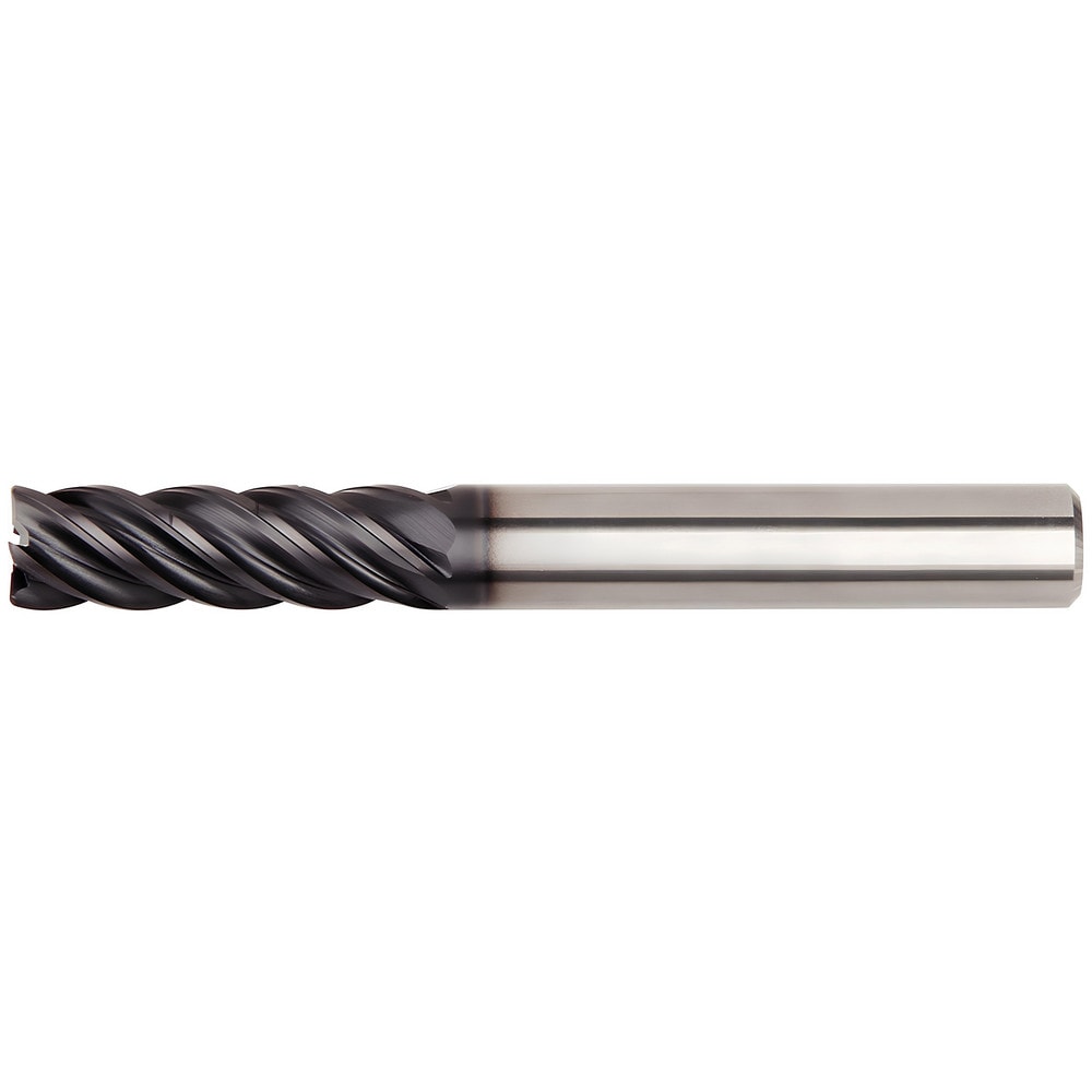 Corner Radius End Mill: 12 mm Dia, 60 mm LOC, 0.75 mm Radius, 5 Flutes, Solid Carbide