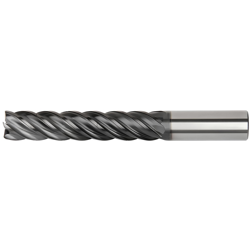 Corner Radius End Mill: 3/4" Dia, 3-3/4" LOC, 0.06" Radius, 5 Flutes, Solid Carbide