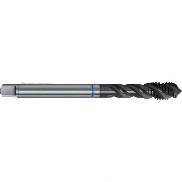 Spiral Flute Tap: M12x1.50 Metric Fine, 3 Flutes, Semi-Bottoming, 6HX Class of Fit, TiAlN Coated