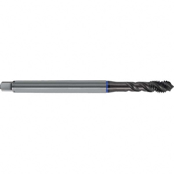 Spiral Flute Tap: M3x0.50 Metric, 3 Flutes, Semi-Bottoming, 6HX Class of Fit, HSS-E, TiAlN Coated