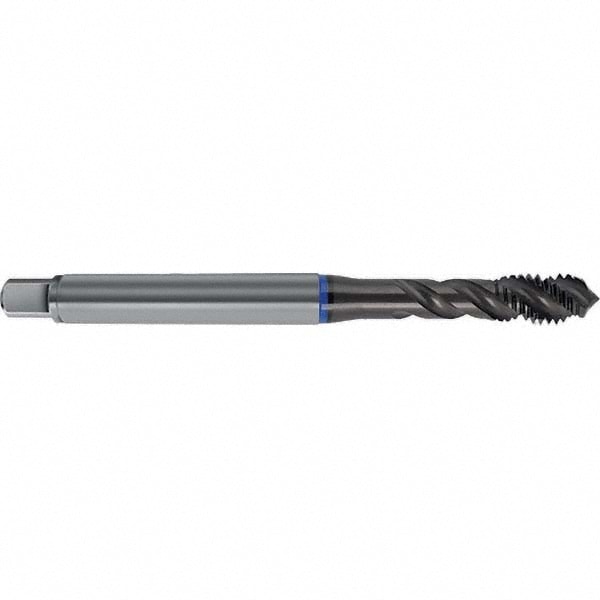 Spiral Flute Tap:  M6x1,  Metric,  3 Flute,  Semi-Bottoming,  6H + 0.1 Class of Fit,  TiAlN Finish