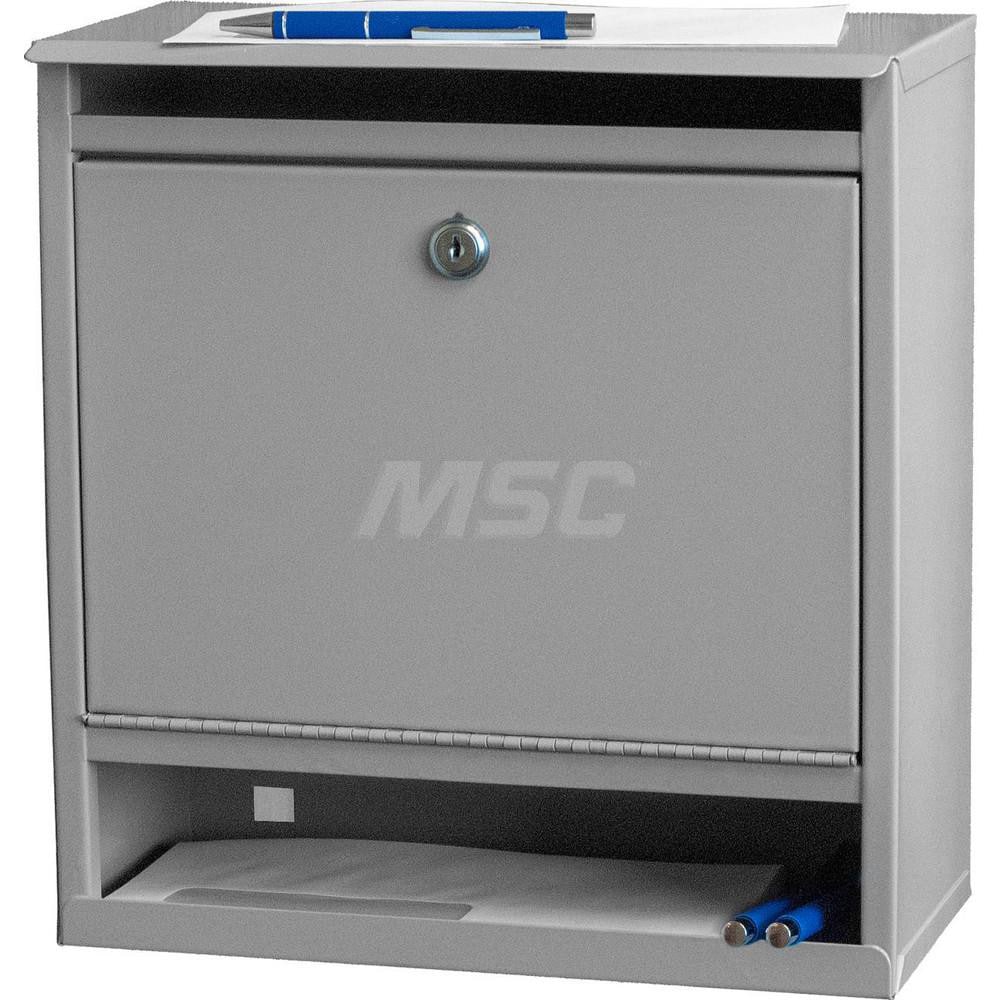 Key Control; Type: Drop-Off Box ; Number of Keys: 2 ; Color: Gray ; Width (Inch): 12-1/4 ; Depth (Inch): 6 ; For Use With: Keys; Paper; Pens: Envelopes