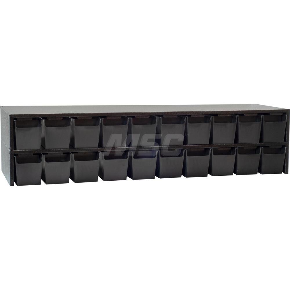 Stacking Bins; Type: Stacking Bins ; Width (Inch): 40 ; Height (Inch): 9-5/16 ; Bin Material: Plastic ; Bin Color: Red ; Features: Includes (10) Small & (5) Large Black High Impact Styrene Bins; Each Bin Includes (2) Adjustable Dividers