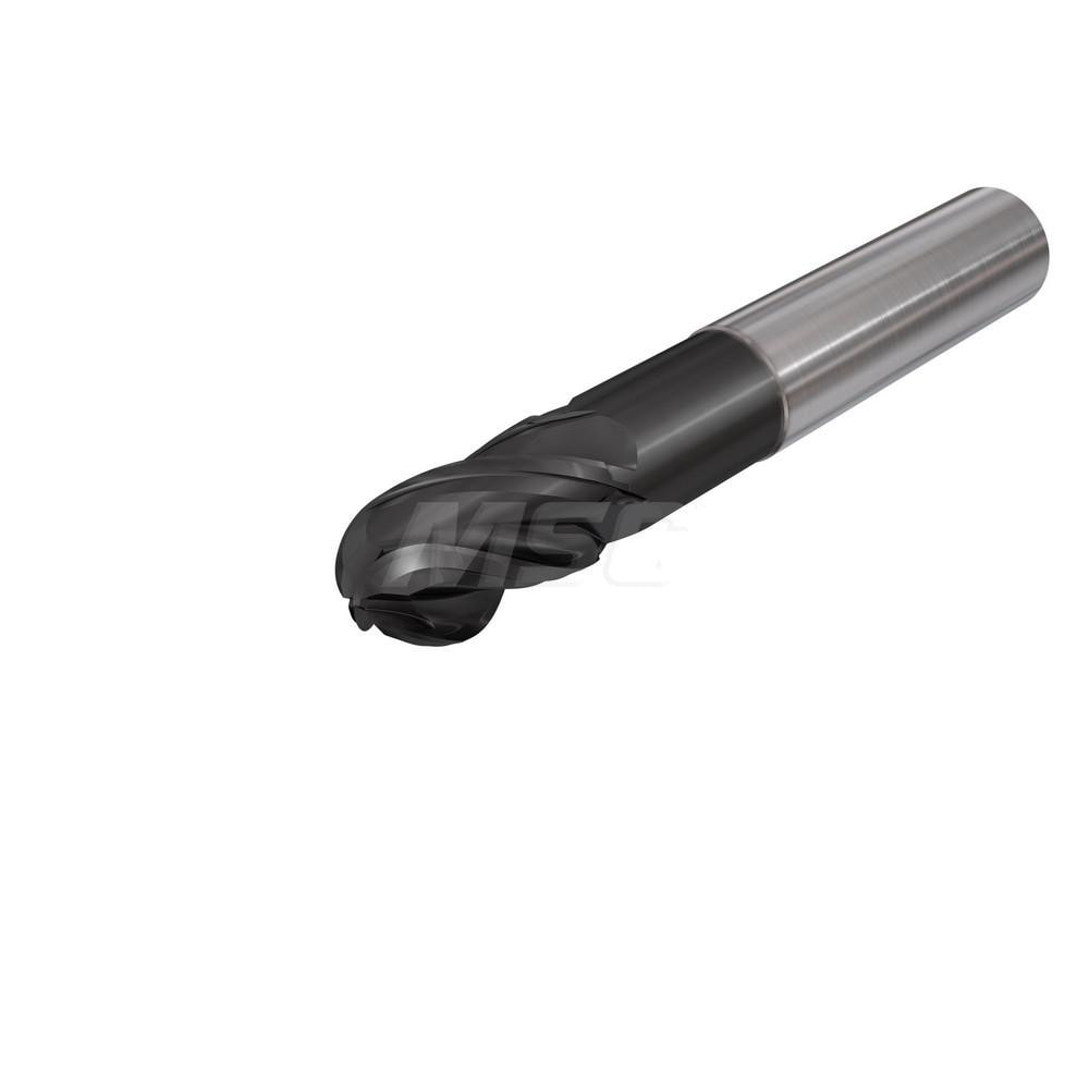Ball End Mill: 0.625" Dia, 4 Flute, Solid Carbide