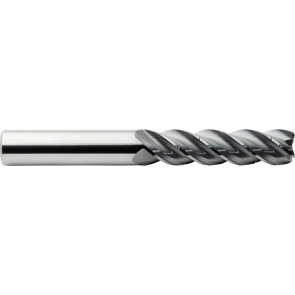 Square End Mill: 3/8" Dia, 2-1/2" LOC, 4 Flutes, Solid Carbide