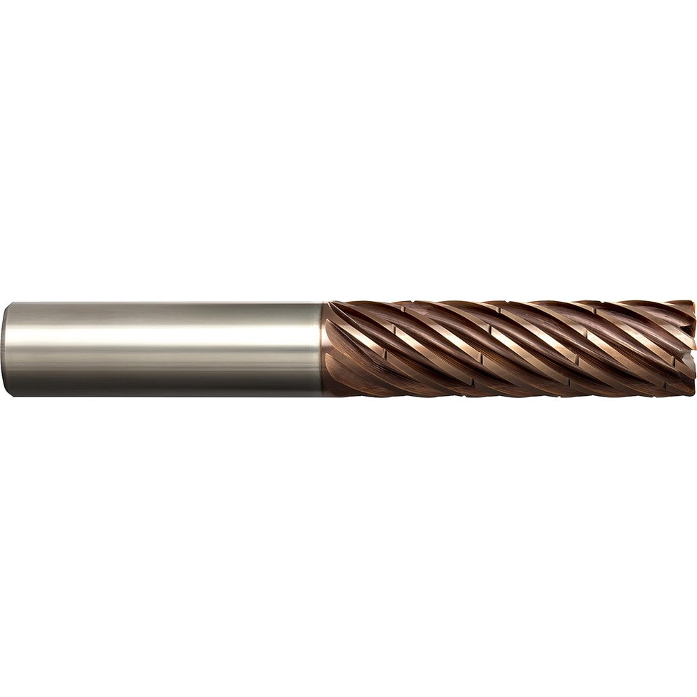 Corner Radius End Mill: 3/8" Dia, 1" LOC, 0.03" Radius, 9 Flutes, Solid Carbide