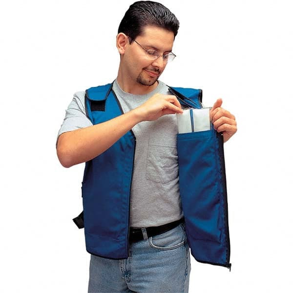 Cooling Vests; Cooling Technology: Active Cooling Vest ; Size: Large ; Color: Blue ; Color: Blue ; Maximum Cooling Time (Hours): 3 ; Material: Cotton