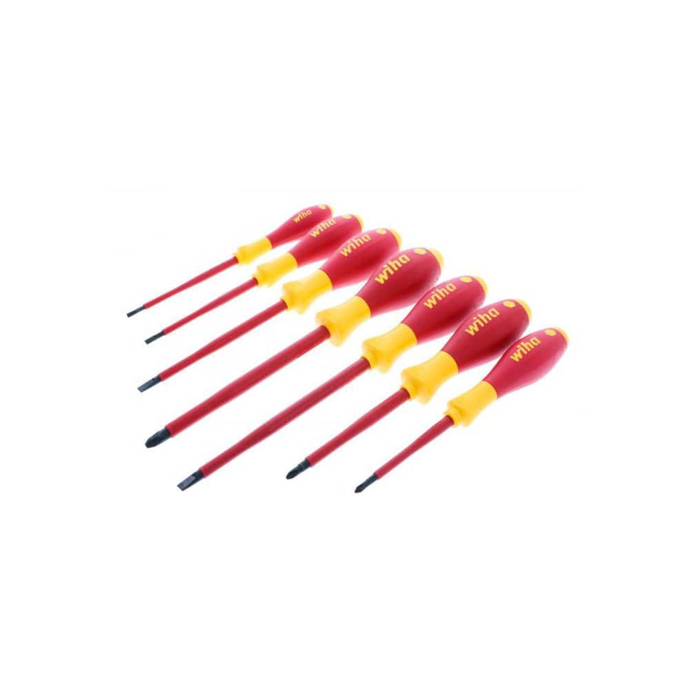 Wiha 32099 Screwdriver Set: 7 Pc, Insulated Slotted, Phillips & Square 