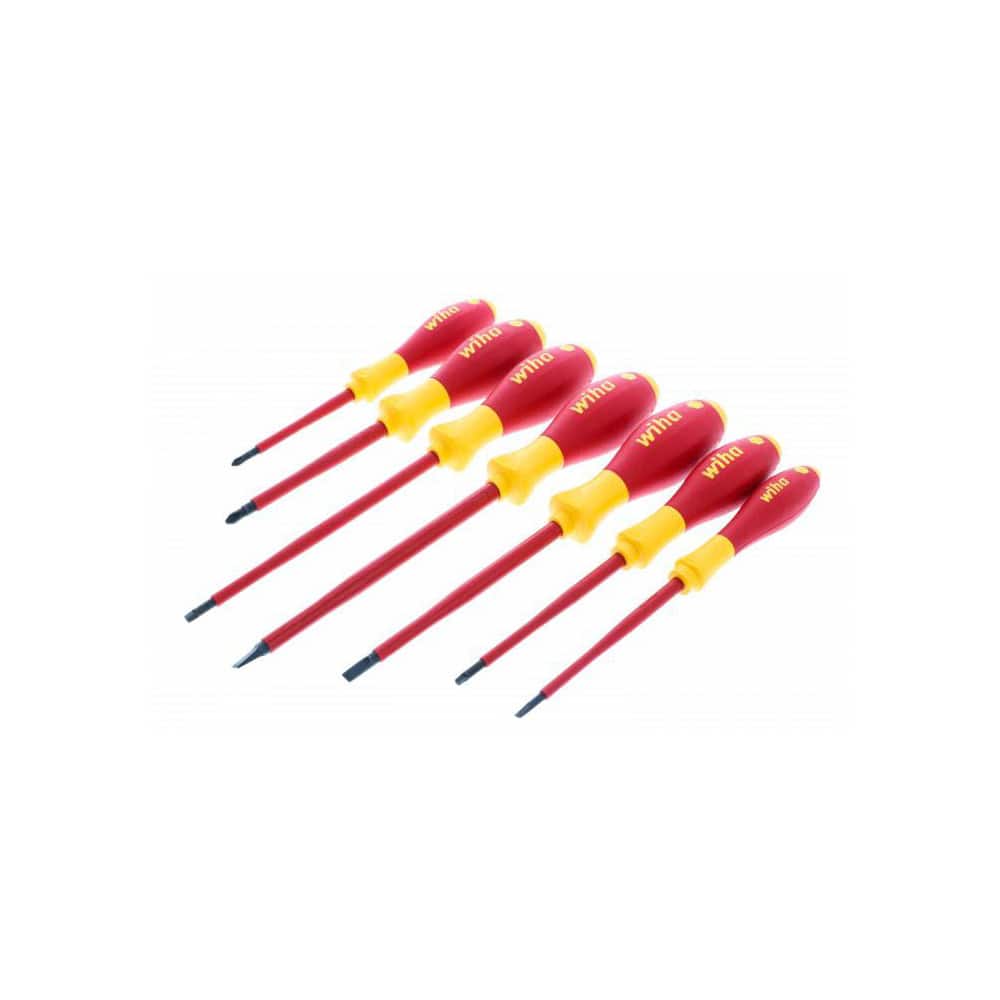 Screwdriver Set: 7 Pc, Insulated Slotted & Phillips