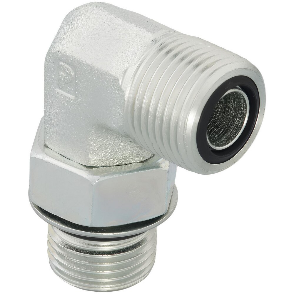 Compression Tube Male Adapter: 1-1/16-12" Thread, 1" Tube OD, O-Ring Face Seal/SAE-ORB