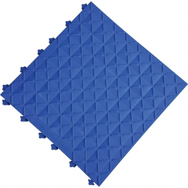 Ergo Advantage A1-BLU Anti-Fatigue Modular Tile Mat: Dry Environment, 18" Length, 18" Wide, 1" Thick, Interlocking Edge, Blue 