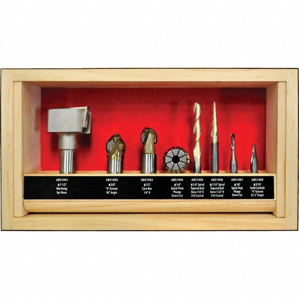 8 Piece Carbide CNC Router Bit Set