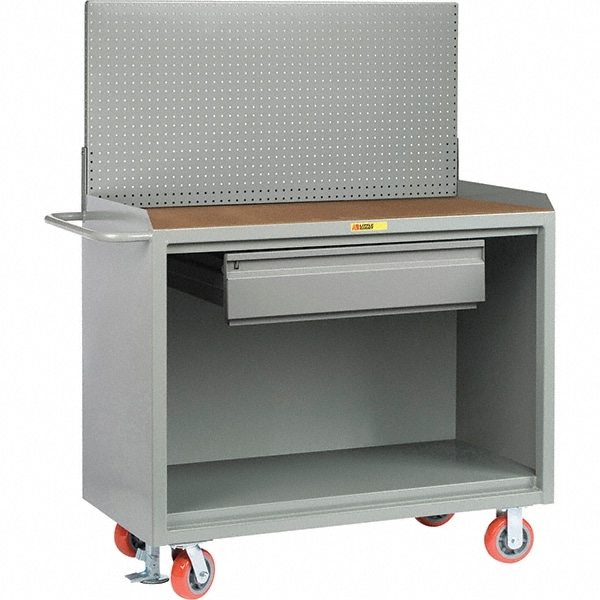 Little Giant® - Mobile Bench Cabinet with Pegboard Panel Mobile Work ...