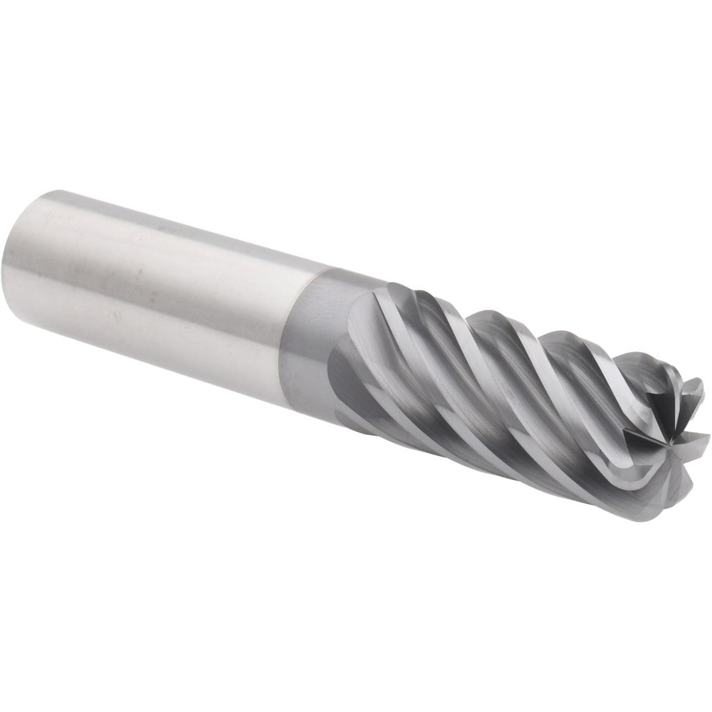 Corner Radius End Mill: 3/4" Dia, 1-5/8" LOC, 38 deg Helix, Corner Radius End,   Series HS