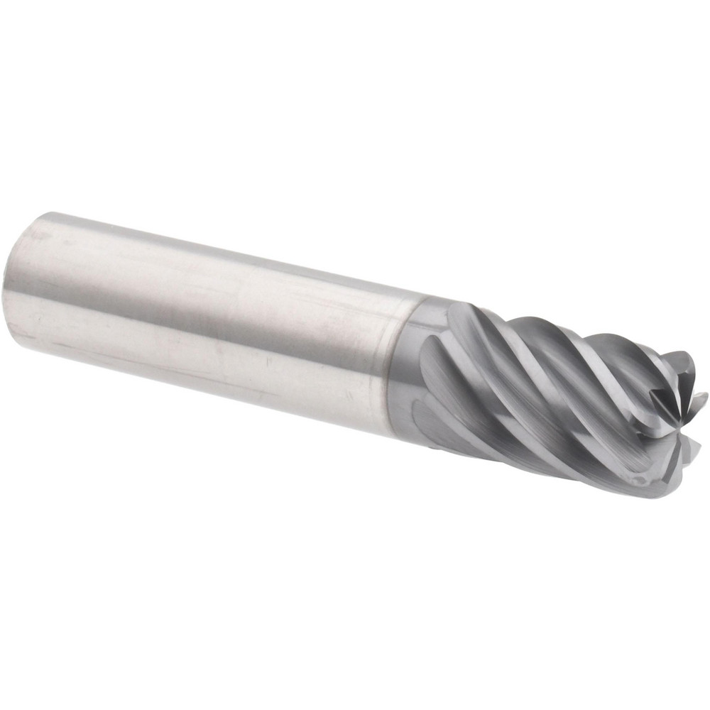 Accupro 6504032 Corner Radius End Mill: 1/2" Dia, 3/4" LOC, 0.09" Radius, 7 Flutes, Solid Carbide 