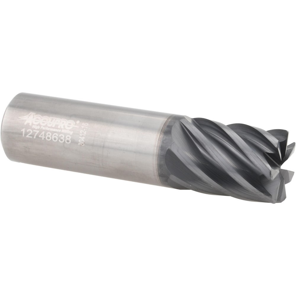 Corner Radius End Mill: 3/4" Dia, 1" LOC, 38 deg Helix, Corner Radius End,   Series HS