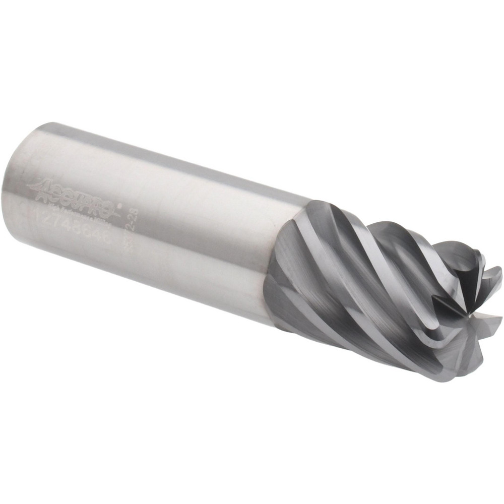 Accupro 6504063 Corner Radius End Mill: 3/4" Dia, 1" LOC, 0.09" Radius, 7 Flutes, Solid Carbide Image