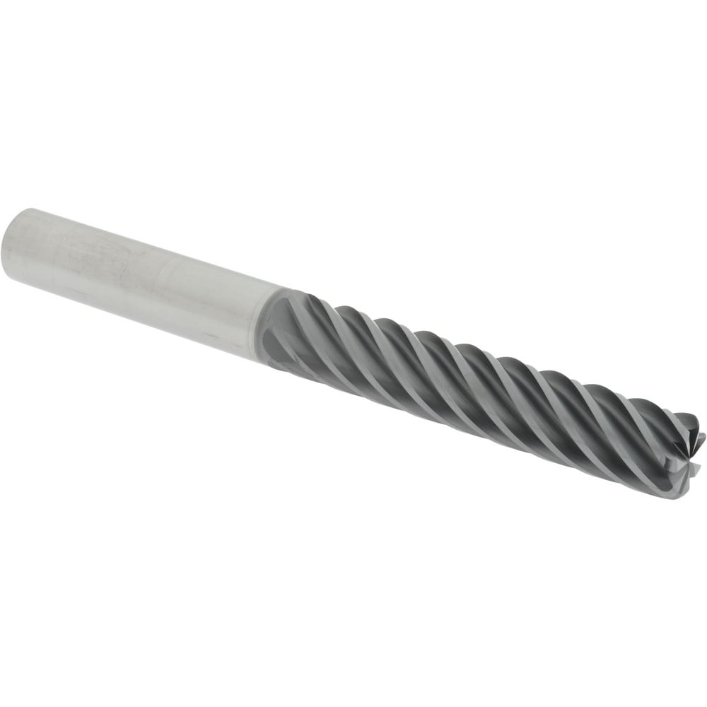 Accupro 6504059 Corner Radius End Mill: 5/8" Dia, 3-1/4" LOC, 0.09" Radius, 7 Flutes, Solid Carbide 