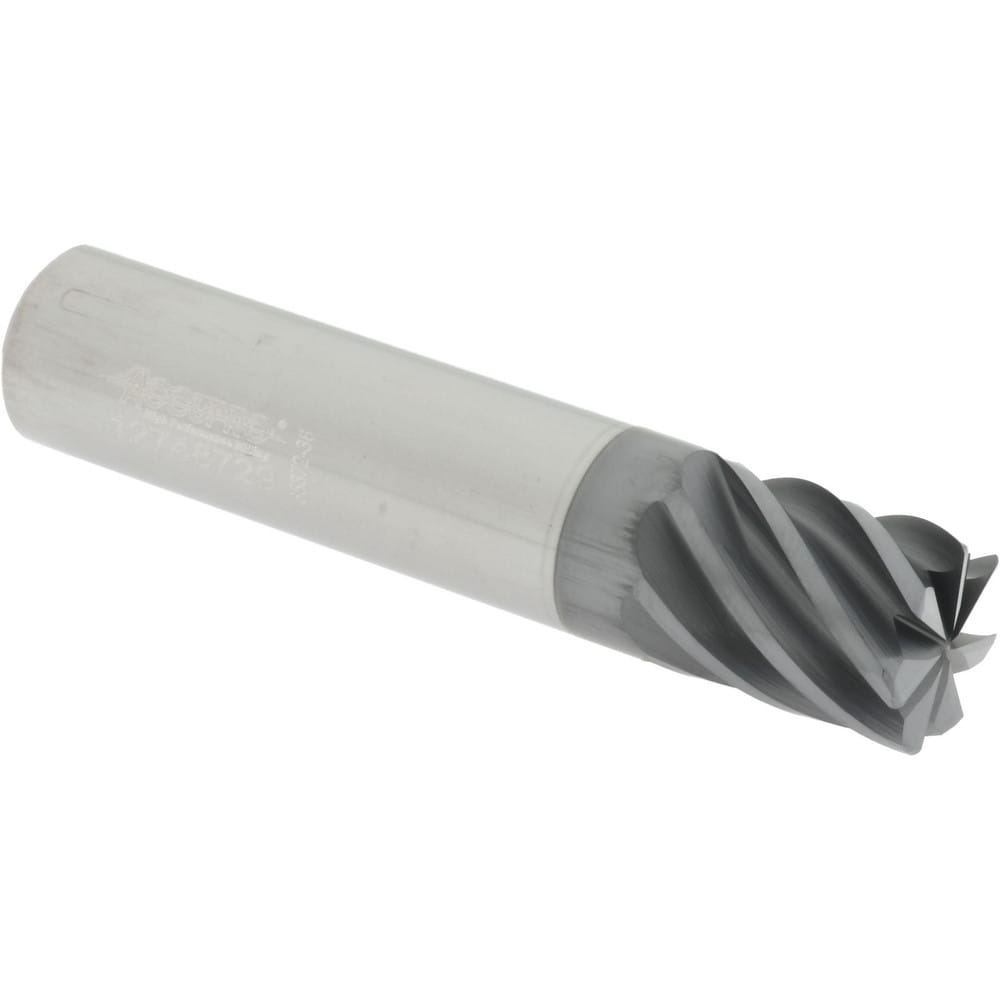 Accupro 6504045 Corner Radius End Mill: 5/8" Dia, 3/4" LOC, 0.03" Radius, 7 Flutes, Solid Carbide 