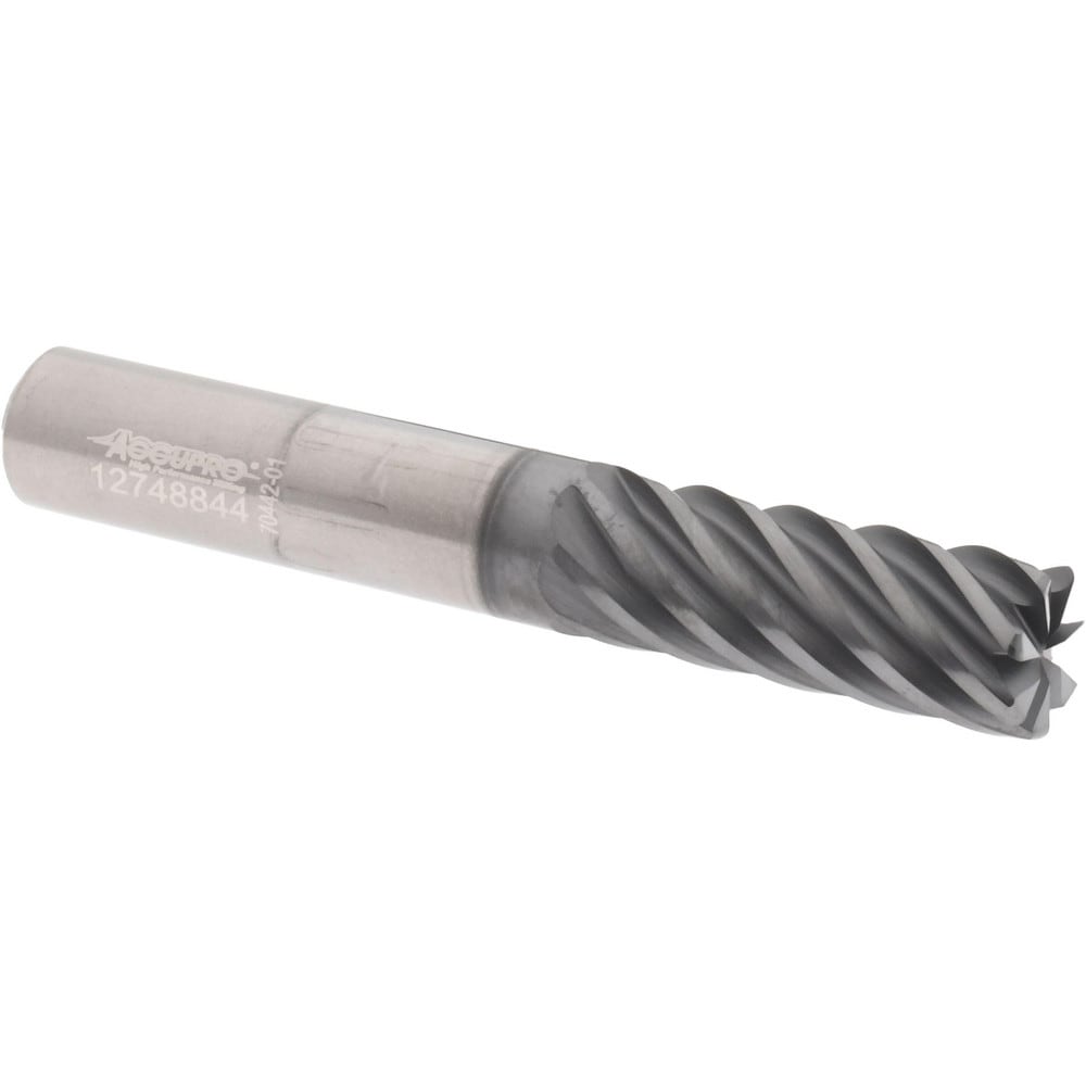 Accupro 6504018 Corner Radius End Mill: 3/8" Dia, 1" LOC, 0.03" Radius, 7 Flutes, Solid Carbide Image