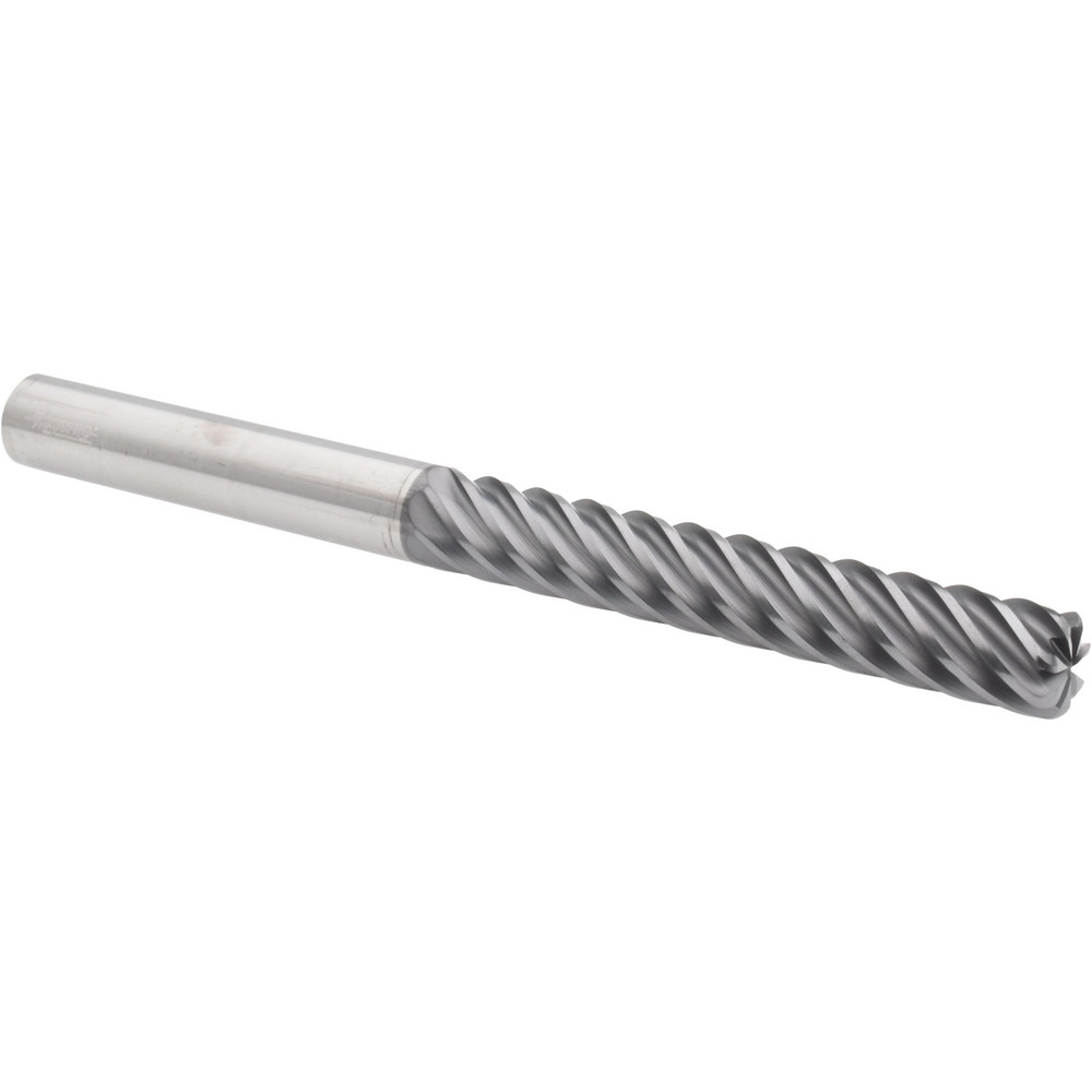 Accupro 6504044 Corner Radius End Mill: 1/2" Dia, 3-1/4" LOC, 0.09" Radius, 7 Flutes, Solid Carbide 