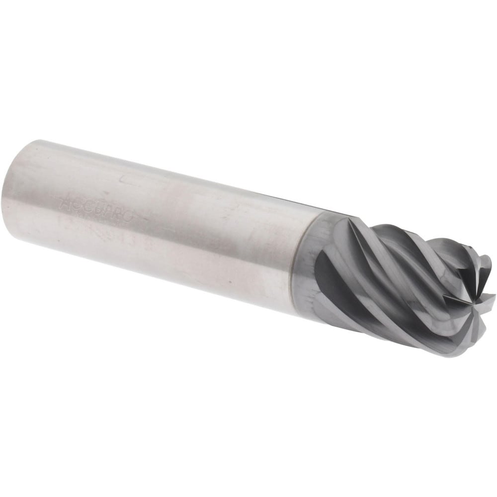 Accupro 6504048 Corner Radius End Mill: 5/8" Dia, 3/4" LOC, 0.12" Radius, 7 Flutes, Solid Carbide 